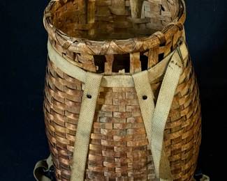 Antique woven carrying basket 