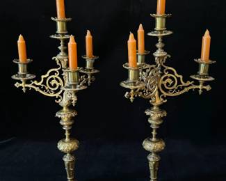 Antique Victorian candlesticks / candelabras