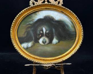 Small painting of a King Charles Spaniel - O/C