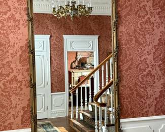 Absolutely MONUMENTAL Antique French Louis XVII-Style Gilt Foyer Mirror