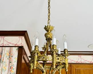 Petite brass antique chandelier