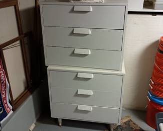 Mid century Modern chest of drawers in basement 