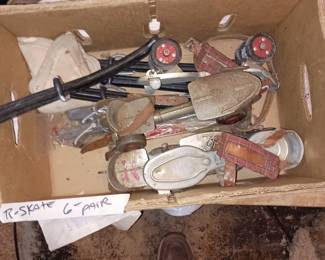 In basement 
Roller skates