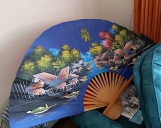 Painted fan decor