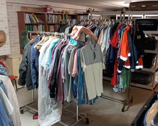 Mens clothing in basement 