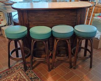 Bar with stools that spin