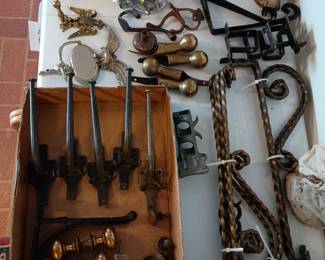 Vintage hardware
Hooks,     curtain rods , nobs and feet