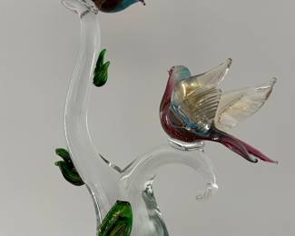 Marco Giuman signed glass bird sculpture