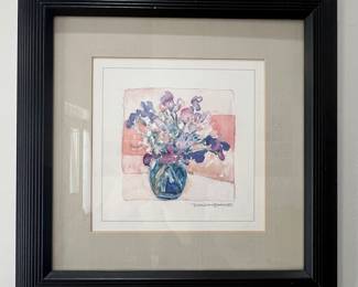 Floral watercolors signed by Dawna Barton
