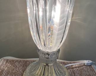 Crystal hurricane style lamp