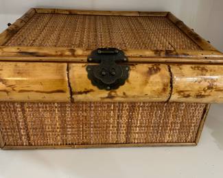 Asian Boho bamboo basket