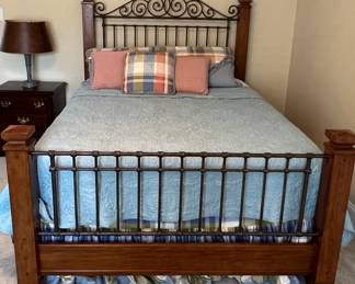 Ashley Furniture wood and metal queen size bed