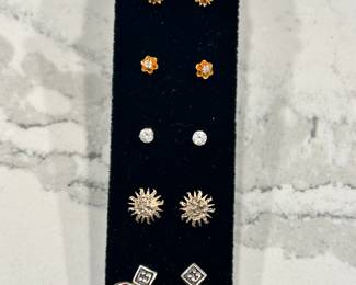 Gold and sterling earrings