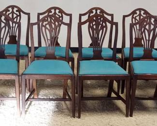 1195	MAHOGANY SHERATON SIDE CHAIRS, SOME WITH LOSS ON CHAIR CREST
