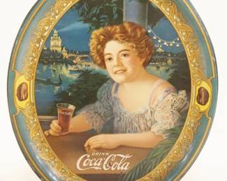 1120	ANTIQUE COCA-COLA TRAY, *DRINK COCA-COLA* TRAY MARKED THE H.O. BEACH CO CONSHOHOTON O, APPROXIMATELY 10 3/4 IN X 13 IN
