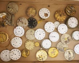1288	GROUP OF ASSORTED POCKET WATCH MOVEMENTS, PARTS & FACES, ETC
