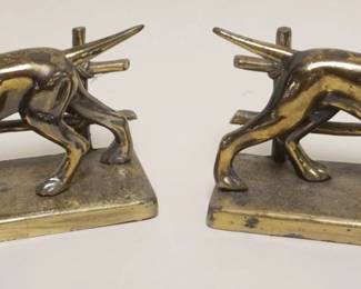 1023	PAIR OF CAST METAL HUNTING DOG BOOKENDS, EACH APPROXIMATELY 9 IN X 3 1/2 IN X 4 IN H
