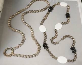 1263	2 BEAUTIFUL METAL BEADED NECKLACES, EACH APPROXIMATELY 36 IN L
