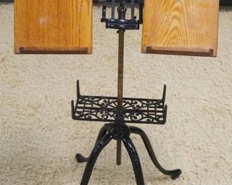 1159	ANTIQUE FANCY VICTORIAN CAST IRON ADJUSTABLE DICTIONARY BOOK STAND, APPROXIMATELY 39 IN HIGH
