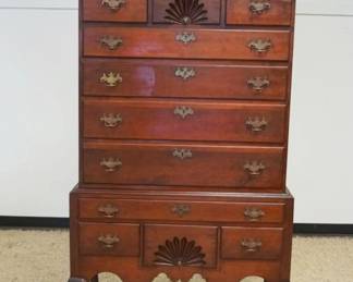 1182	ANITQUE CENTENNIAL AMERICAN CHERRY HIGHBOY, BONNET TOP, APPROXIMATELY 41 IN X 20 IN X 84 IN HIGH
