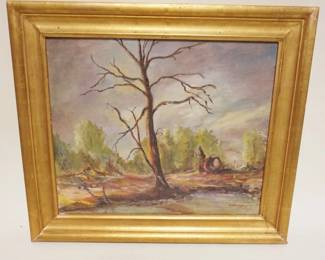 1135B	JOHN BERNINGER OIL ON CANVAS, NEW HOPE PA (1897-1981) LANDSCAPE, APPROXIMATELY 22 1/4 IN X 19 3/4 IN OVERALL
