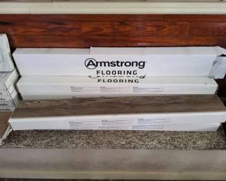 Lot 47: 6 NEW boxes of Armstrong flooring (SEE PICS for size/type/color/etc)