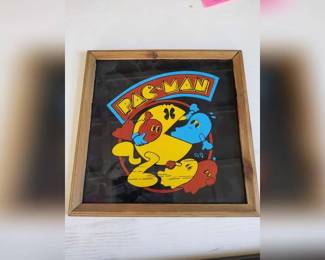 Lot 41: Framed Pac-Man sign approx 13.5" x 13.5"