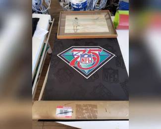 Lot 38: NFL poster & framed picture by Willa Murrell