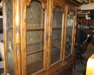 Beautiful China Hutch - 3 Drawers, 3 Glass Door Cabinets w/glass Shelving 76.5"x56"x18"