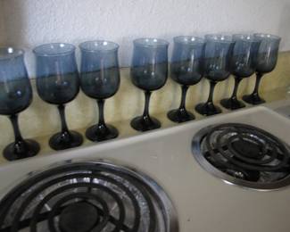 8 Gray Stemware Glasses