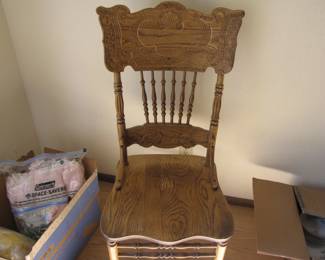 2 - Oak Wood Chairs w/o Arms