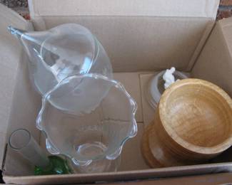 Glass and Wood Kitchen Items