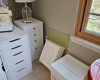 $10 Sterlite drawers, $10 White wall cupboard.   SOLD-drawer white cabinet / File cabinet drawer, white 5 drawer cupboard