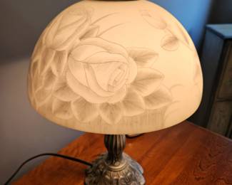 $35  ea (2) "Hidden" Rose lamp, see next picture of how lamp looks when off.