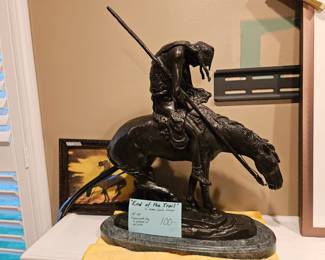 $100 Beautiful "End of the Trail" sculpture by James Earl Fraser, comes w/ small portrait of sculpture