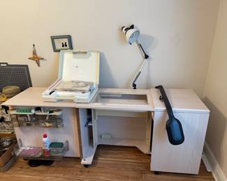 Koala brand sewing station with pull out rolling cabinet 