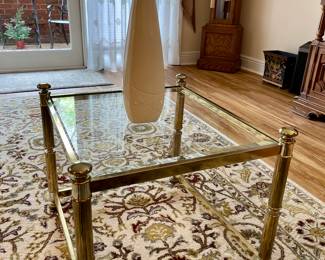 Gold finish glass table $100
18hx18wx20d