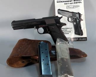 Auto Ordnance 1911 A1 .45 Auto Pistol SN# A0C2310, 2 Total Mags, Pachmayr Grips On Gun And Original Grips Included, Paperwork, US Leather Holster