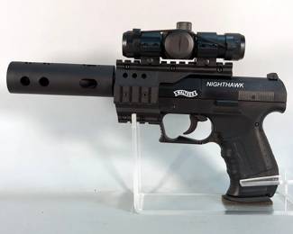 Umarex Walther Nighthawk .177 Cal Air Gun SN# J090841240, Walther Red Dot Sight, Tactical Flashlight, Paperwork, And More, In Hard Case