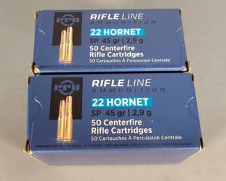 PPU Rifle Line .22 Hornet Ammo, Approx 100 Rds