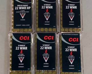 CCI V-Max 22 WMR Ammo, Approx 250 Rds, And CCI Maxi-Mag 22 WMR HP Ammo, Approx 50 Rds