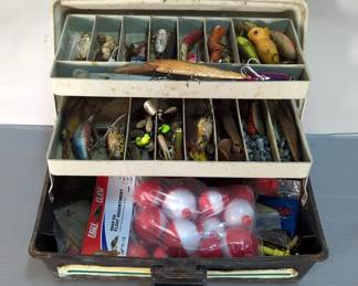 Sport Fisher 450 Tacklebox With Lures, Weights, Bobbers, And Hooks