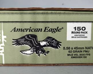 American Eagle 5.56x45mm Nato Ammo, Approx 150 Rds