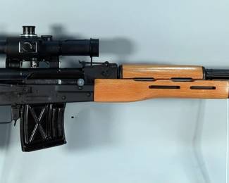 CAI / Romanian / Cugir PSL-54 7.62x54R Rifle SN# R-9103-08, Includes 2 10-Rd Steel Factory Mags, Illuminated 4x20 Variable Soviet Scope With Sunshade (Needs Battery), Recoil Pad, Cleaning Kit, Paperwork, In Hard Case