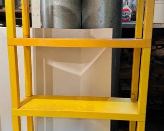 MCM Yellow Plastic Modular Shelving Unit, Easy To Disassemble In Basement 