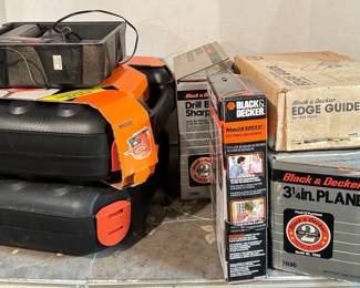 Six Black Decker Tools And A 18V Battery In Basement 