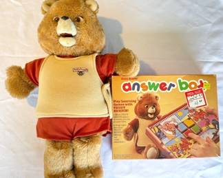 1985 Teddy Ruxpin Bear Answer Box Learning Game
