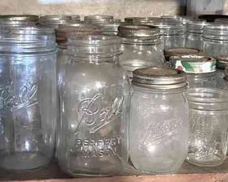 30 Ball Jars of Various Sizes In Basement 