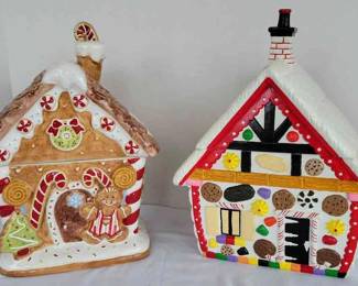 2 Gingerbread House Cookie Jars