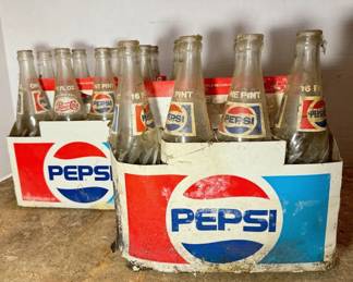Two Vintage Pepsi Bottle Cartons